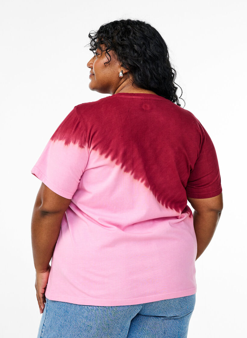 T-shirt dip-dye z bawelny organicznej, Czerwony, Model image number 2