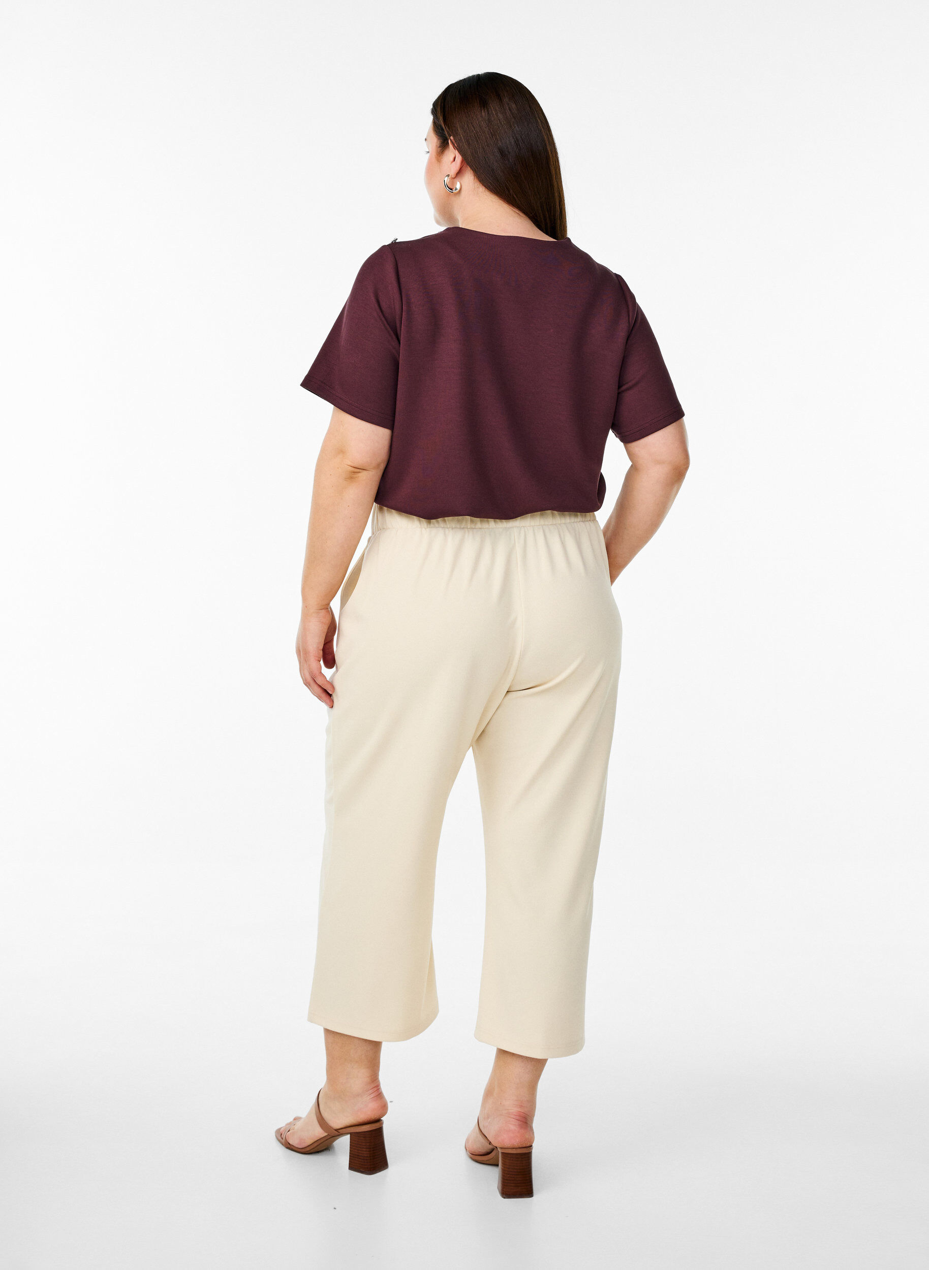 ZizziSpodnie do kostek o luznym kroju, Beżowy, Model image number 1