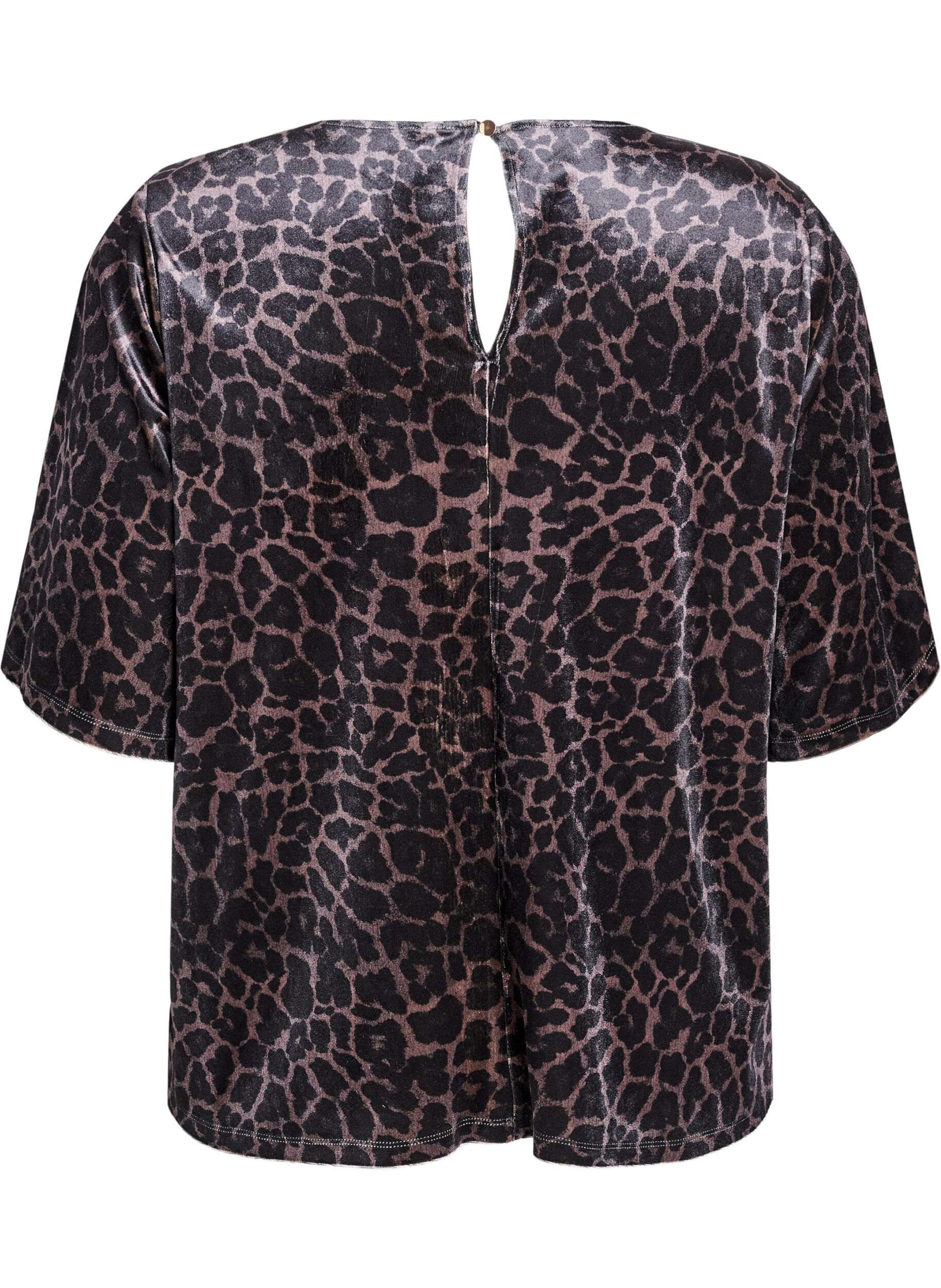 Zizzi Welurowy top z kr&oacute;tkim rekawem, Brązowy, Packshot image number 1