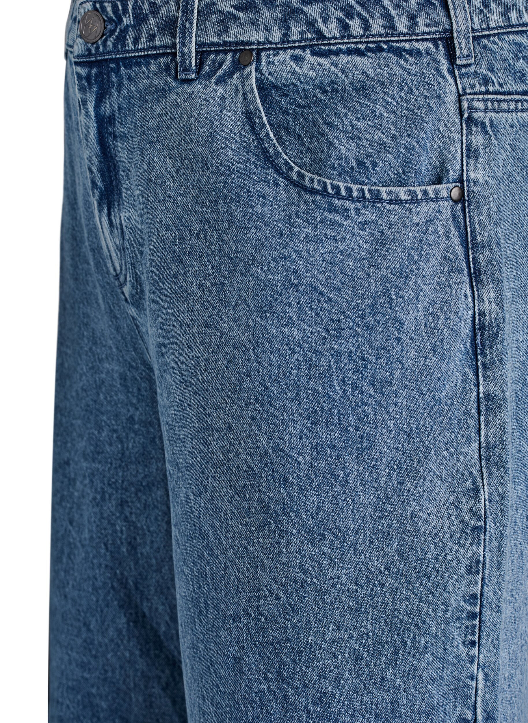 ZizziJeansy o szerokim kroju z detalami na szwie, Niebieskie, Packshot image number 2