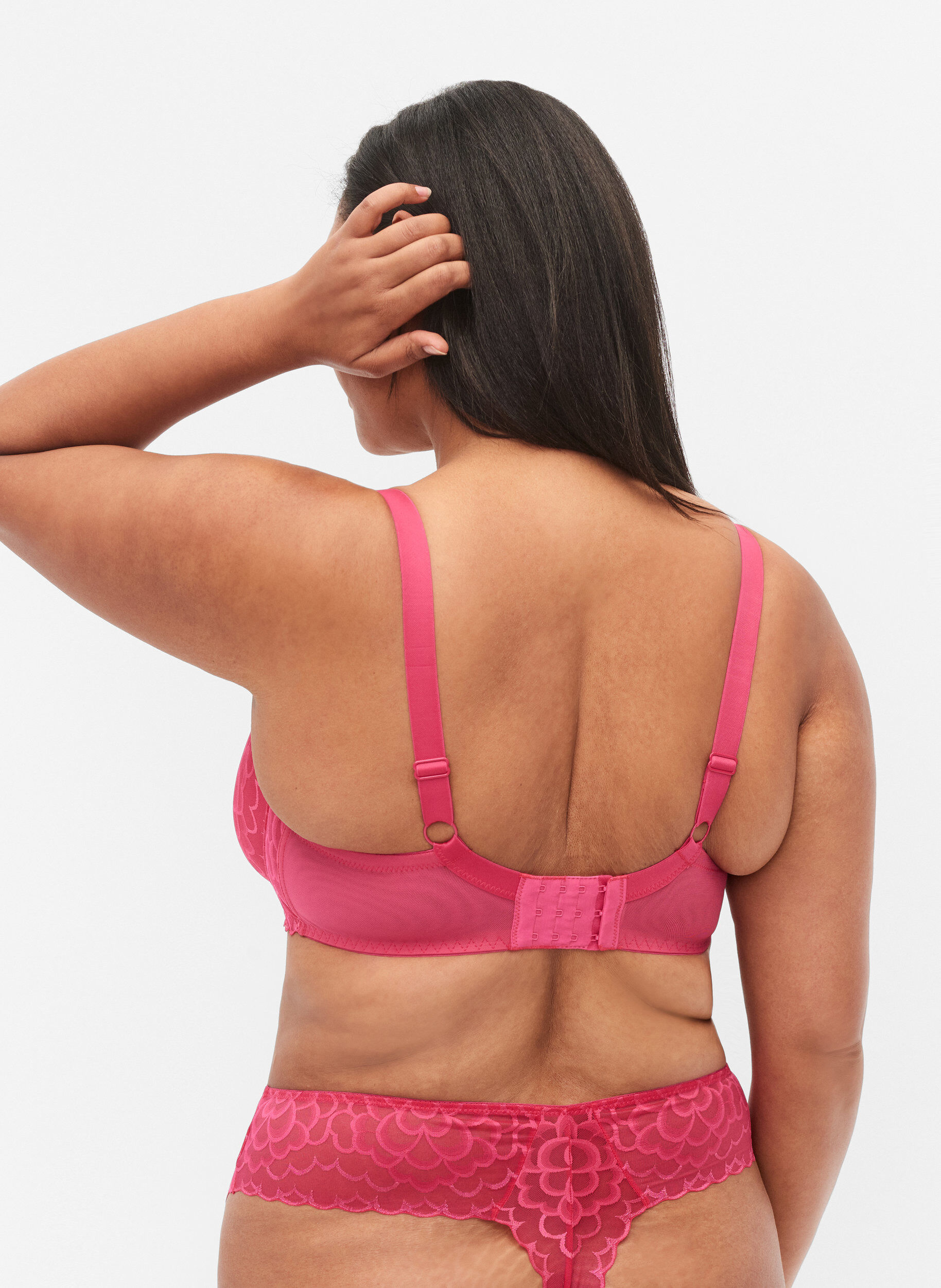 Zizzi Biustonosz z fiszbinami i koronka, R&oacute;żowy, Model image number 1