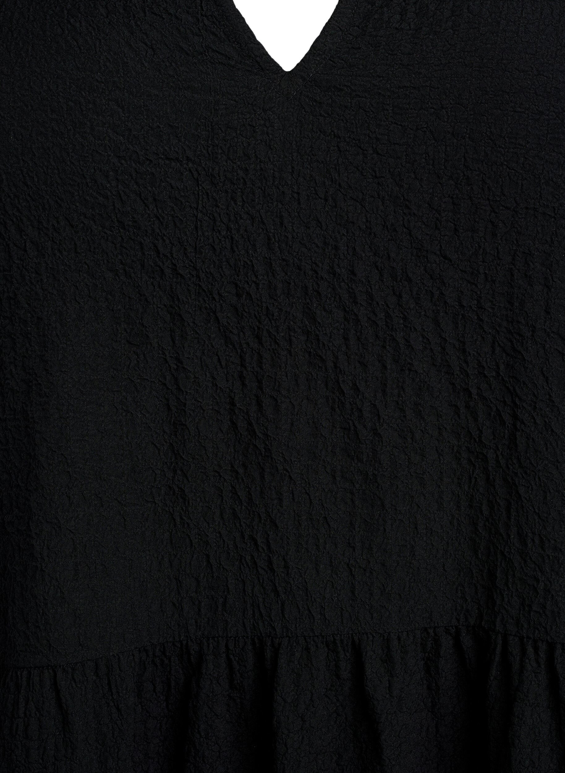 ZizziKr&oacute;tka trapezowa sukienka, Czarne, Packshot image number 2