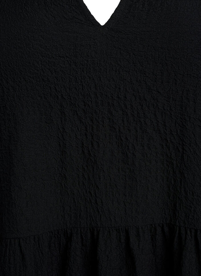 Kr&oacute;tka trapezowa sukienka, Czarne, Packshot image number 2
