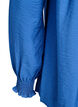Bluzka wiskozowa ze smockiem i marszczonymi detalami, Niebieskie, Packshot image number 3