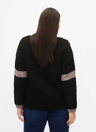 Dzianinowy sweter w paski, Black Comb, Model image number 1