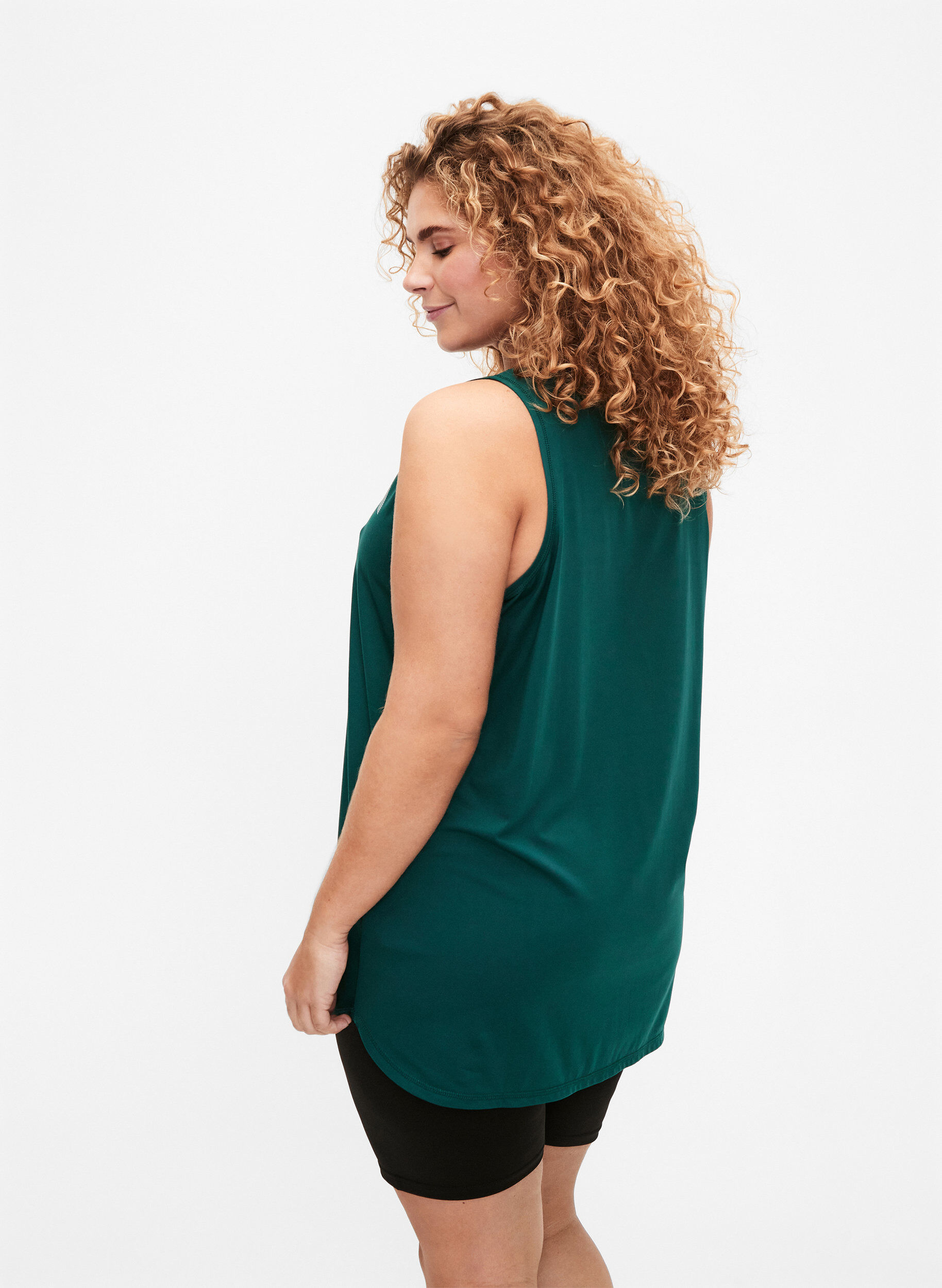 Zizzi Treningowa koszulka z dekoltem w szpic, Deep Teal, Model image number 1