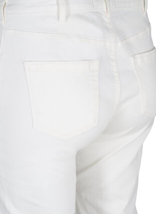  Jeansy 7/8 z niewykonczonymi nogawkami i wysokim stanem, White, Packshot image number 3