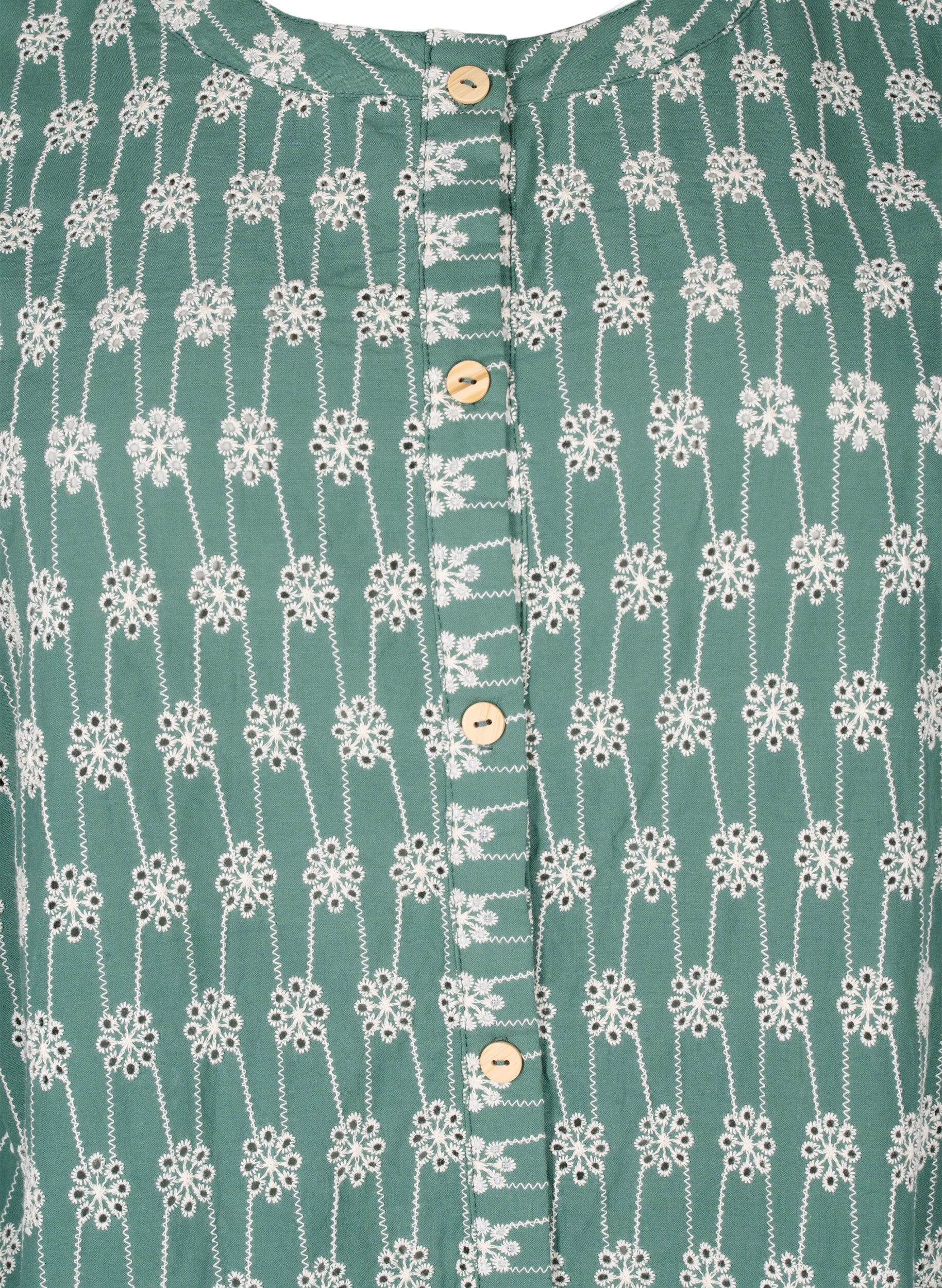 Zizzi Bawelniana bluzka koszulowa w kwiatowy wz&oacute;r, Dark Forest, Packshot image number 2