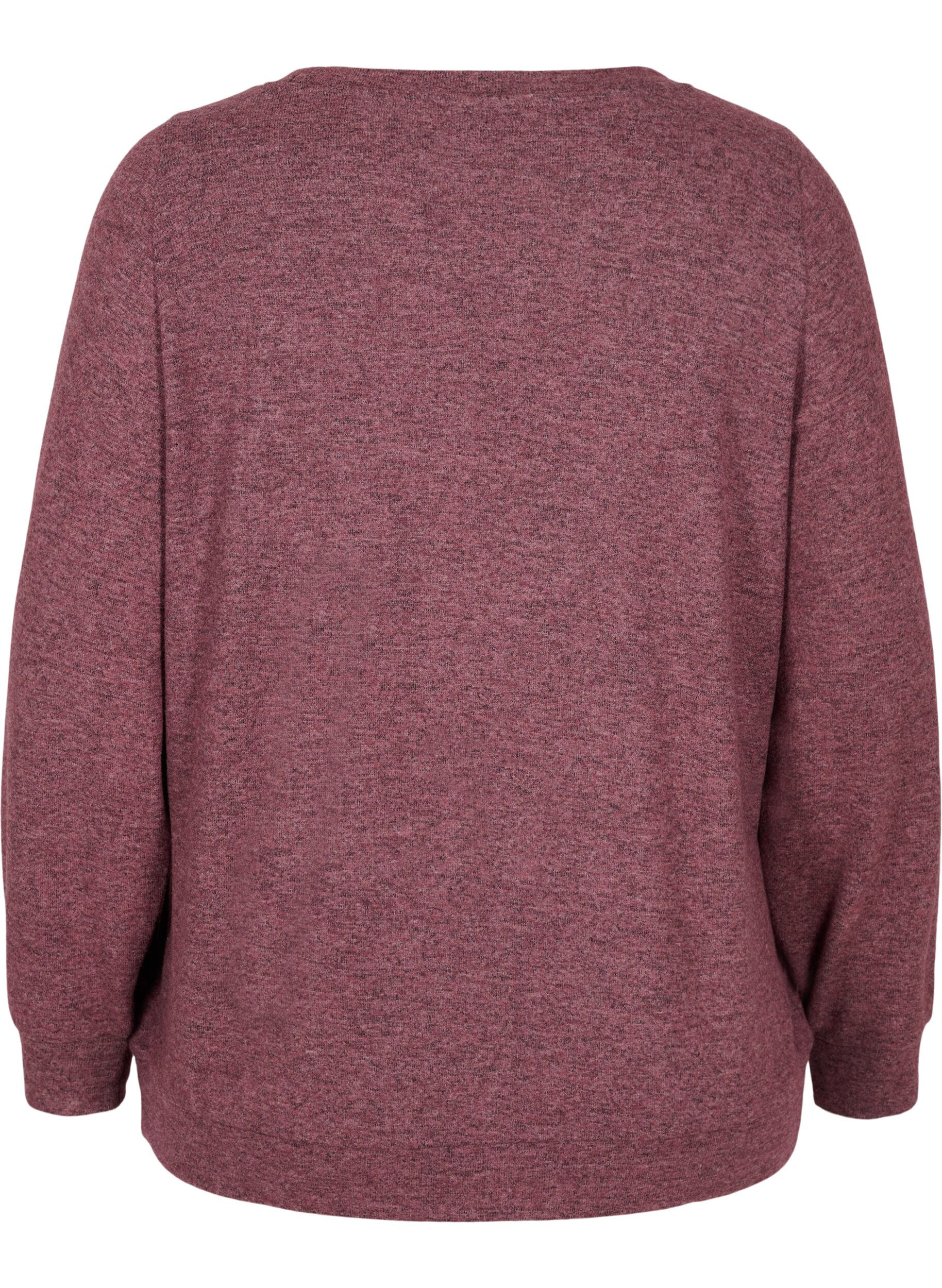 Zizzi Melange blouse in viscose blend, Port Royal Mel, Packshot image number 1