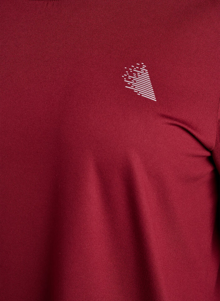 Sportowy top z rekawami 3/4, Czerwony, Packshot image number 2