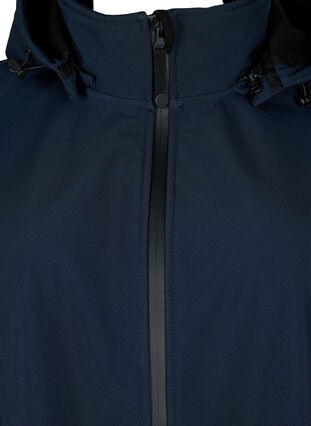 Krótka kurtka softshell z odpinanym kapturem, Night Sky, Packshot image number 2