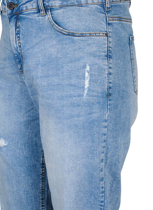 Skrócone jeansy Vera z podniszczonymi detalami, Blue Denim, Packshot image number 2