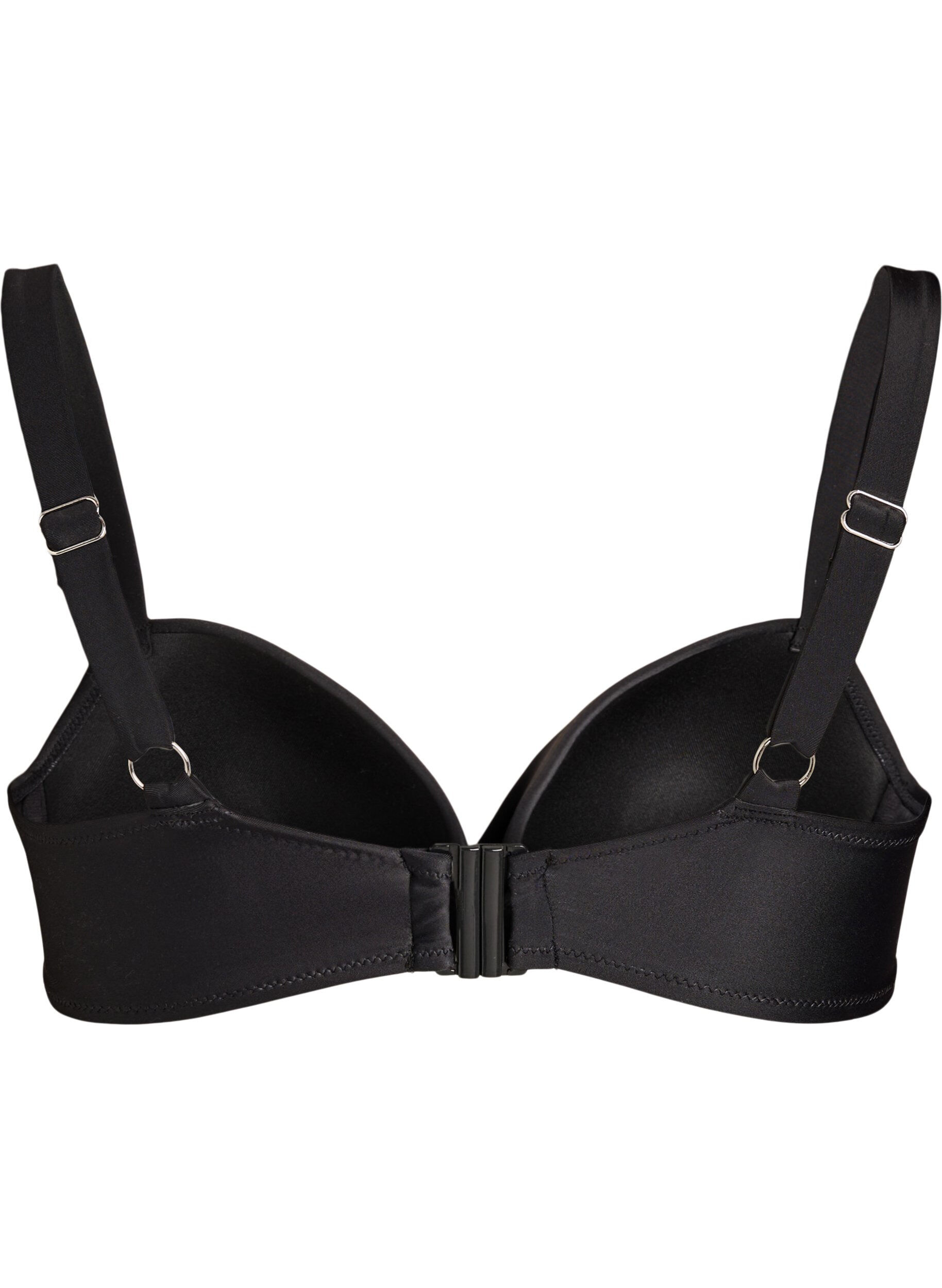 ZizziG&oacute;ra od bikini z fiszbinami i drapowaniem, Czarne, Packshot image number 1