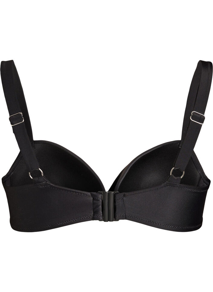 G&oacute;ra od bikini z fiszbinami i drapowaniem, Czarne, Packshot image number 1