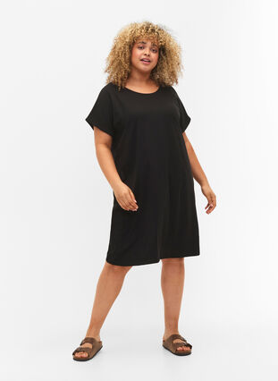 2-pack bawelniana sukienka z krótkimi rekawami, Black/Black, Model image number 2