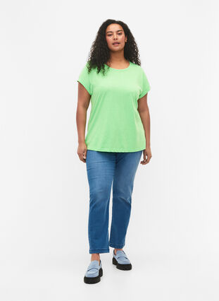Bawelniana koszulka w neonowym kolorze, Neon Green, Model image number 2