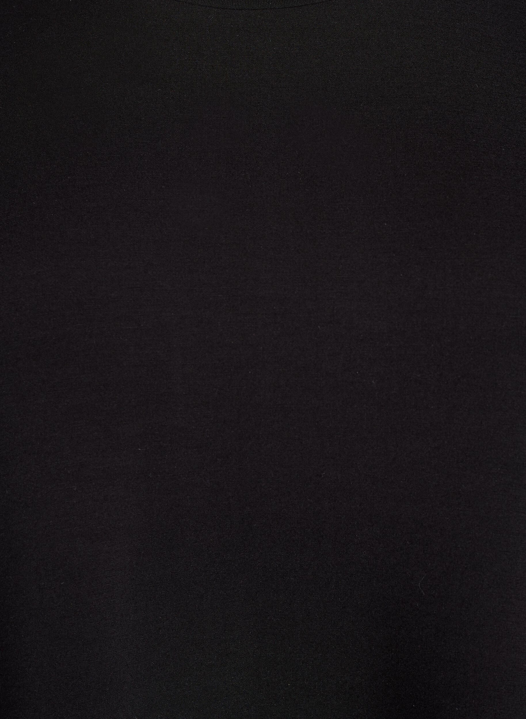 Zizzi Bluzka z dzianiny z okraglym dekoltem, Czarne, Packshot image number 2