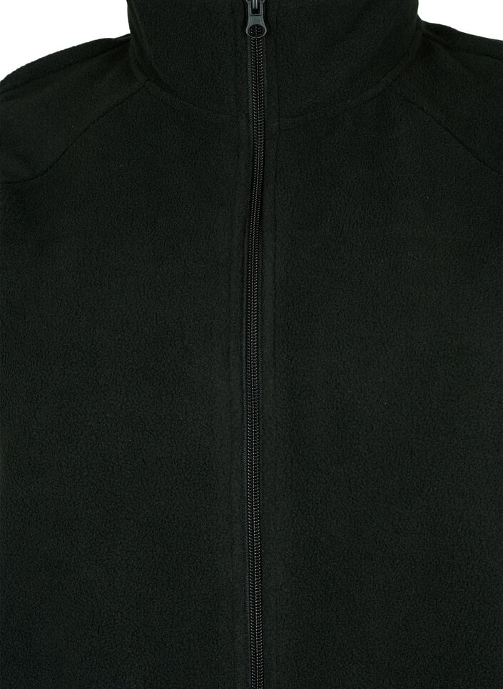  Bezrekawnik z polaru z kieszeniami, Czarne, Packshot image number 2