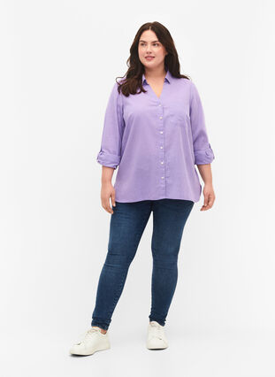 Koszula zapinana na guziki, Lavender, Model image number 2