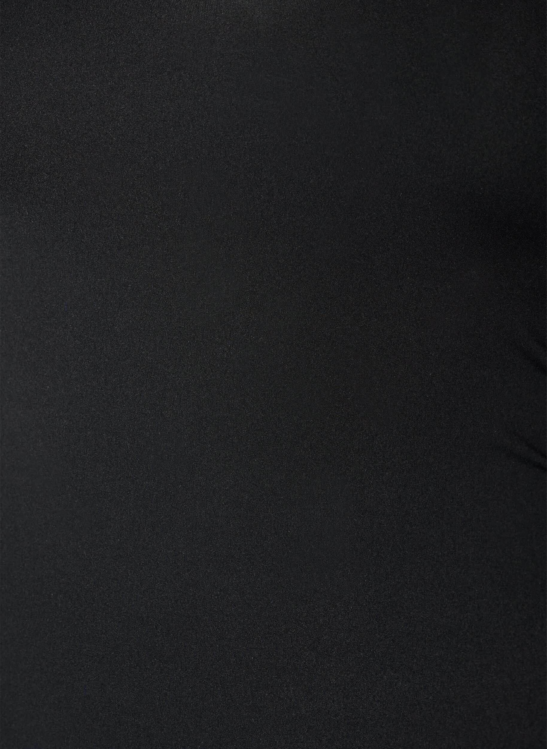 ZizziPlaszcz kapielowy z wyscielana g&oacute;ra i wycieciem na plecach, Czarne, Packshot image number 2