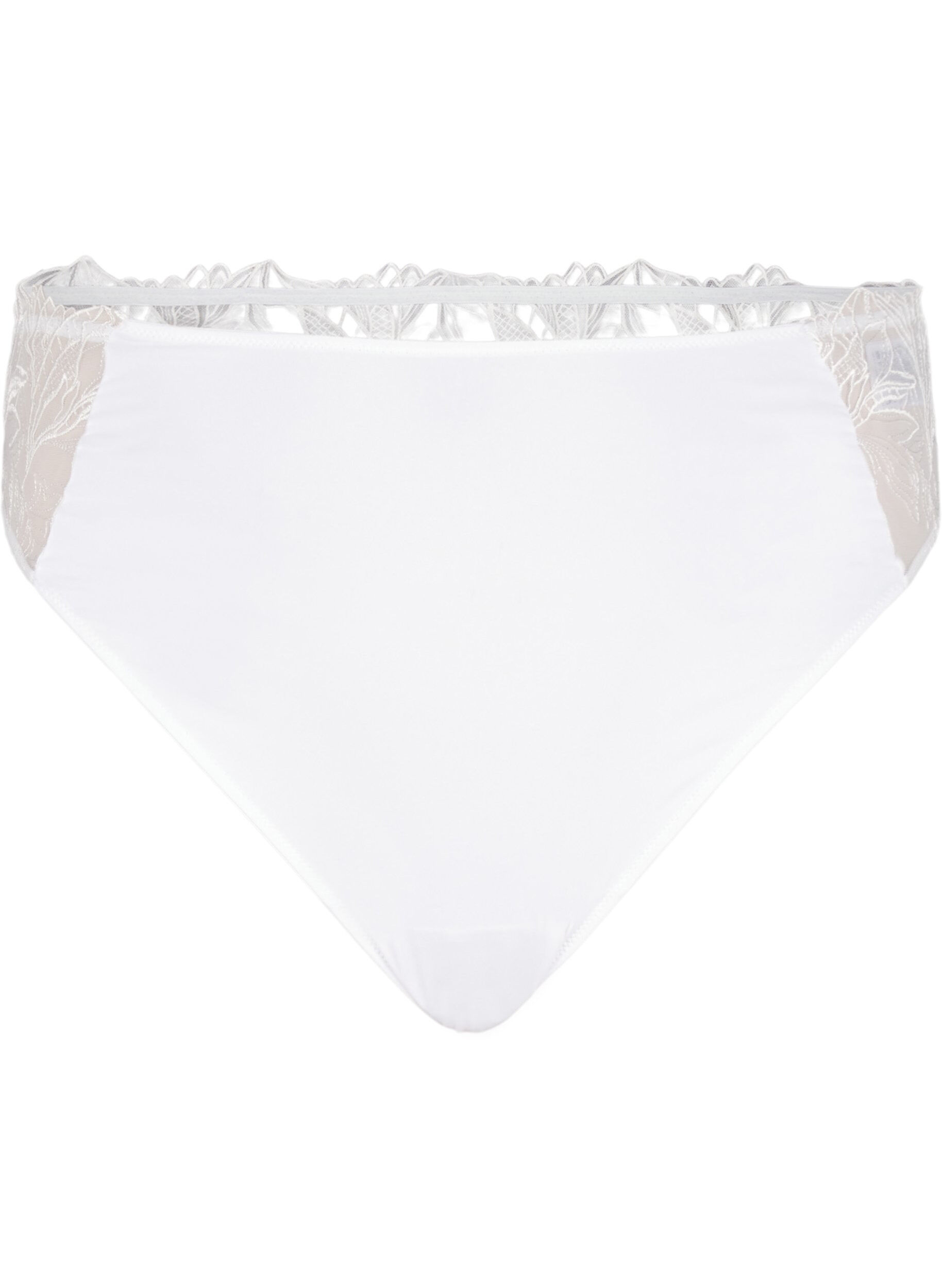 ZizziStringi z mikrofibry z koronka, Biały, Packshot image number 0