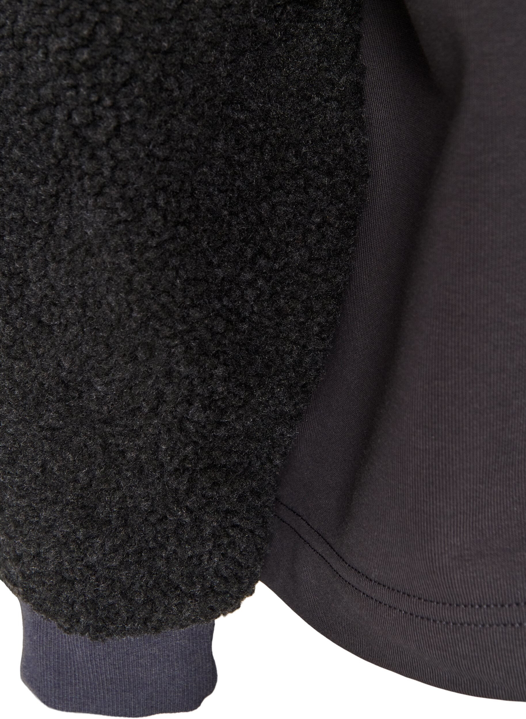 ZizziBluza z podszewka z pluszu i wysokim kolnierzem, Ciemnoszary, Packshot image number 3