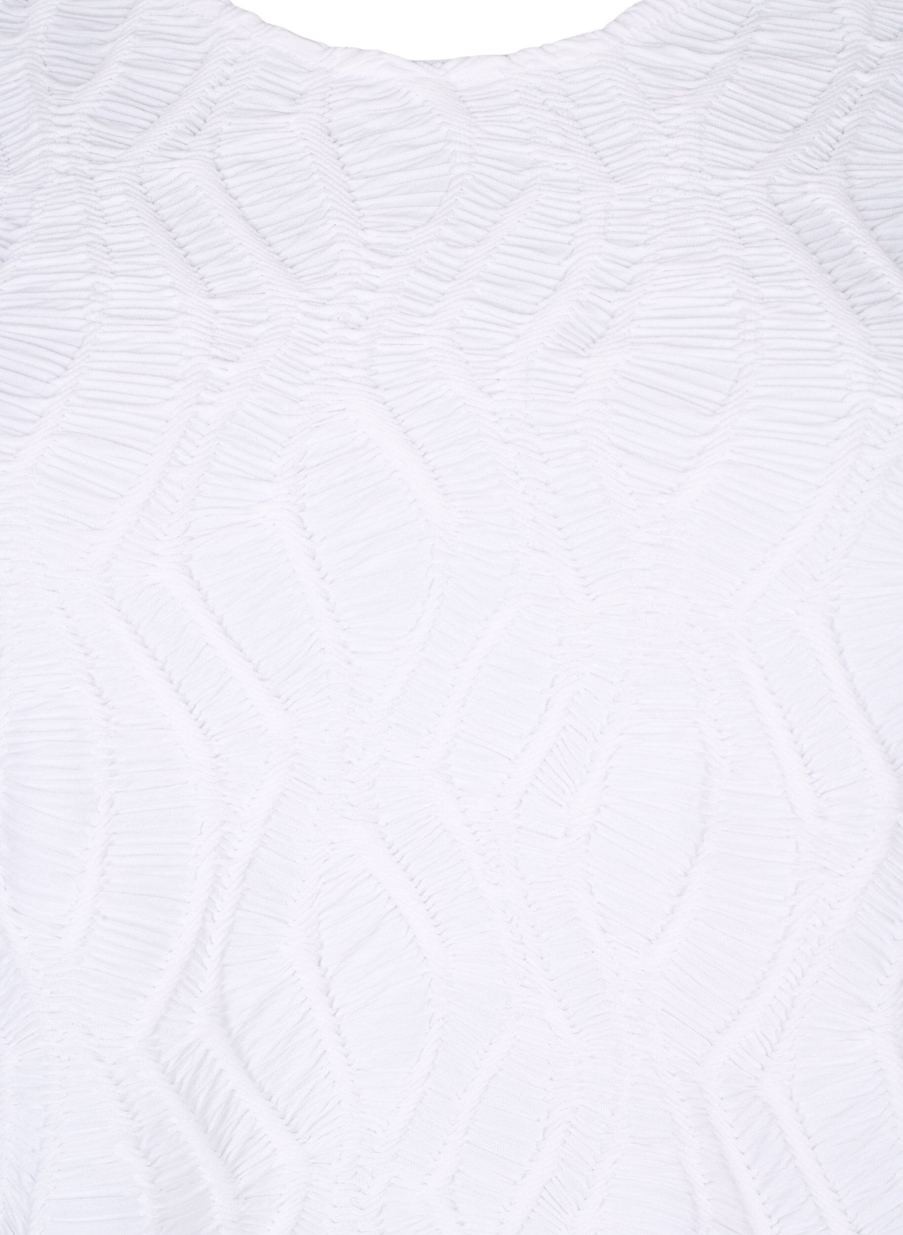 Zizzi Bluzka z tekstura i kr&oacute;tkimi rekawami, Bright White, Packshot image number 2