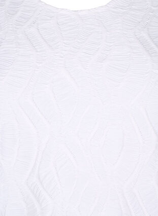 Bluzka z tekstura i krótkimi rekawami, Bright White, Packshot image number 2