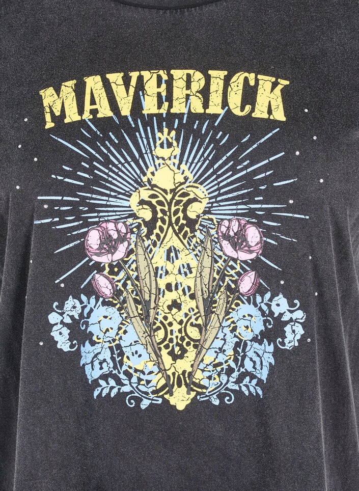 Koszulka z bawelny organicznej z nadrukiem graficznym, Szary, Packshot image number 2