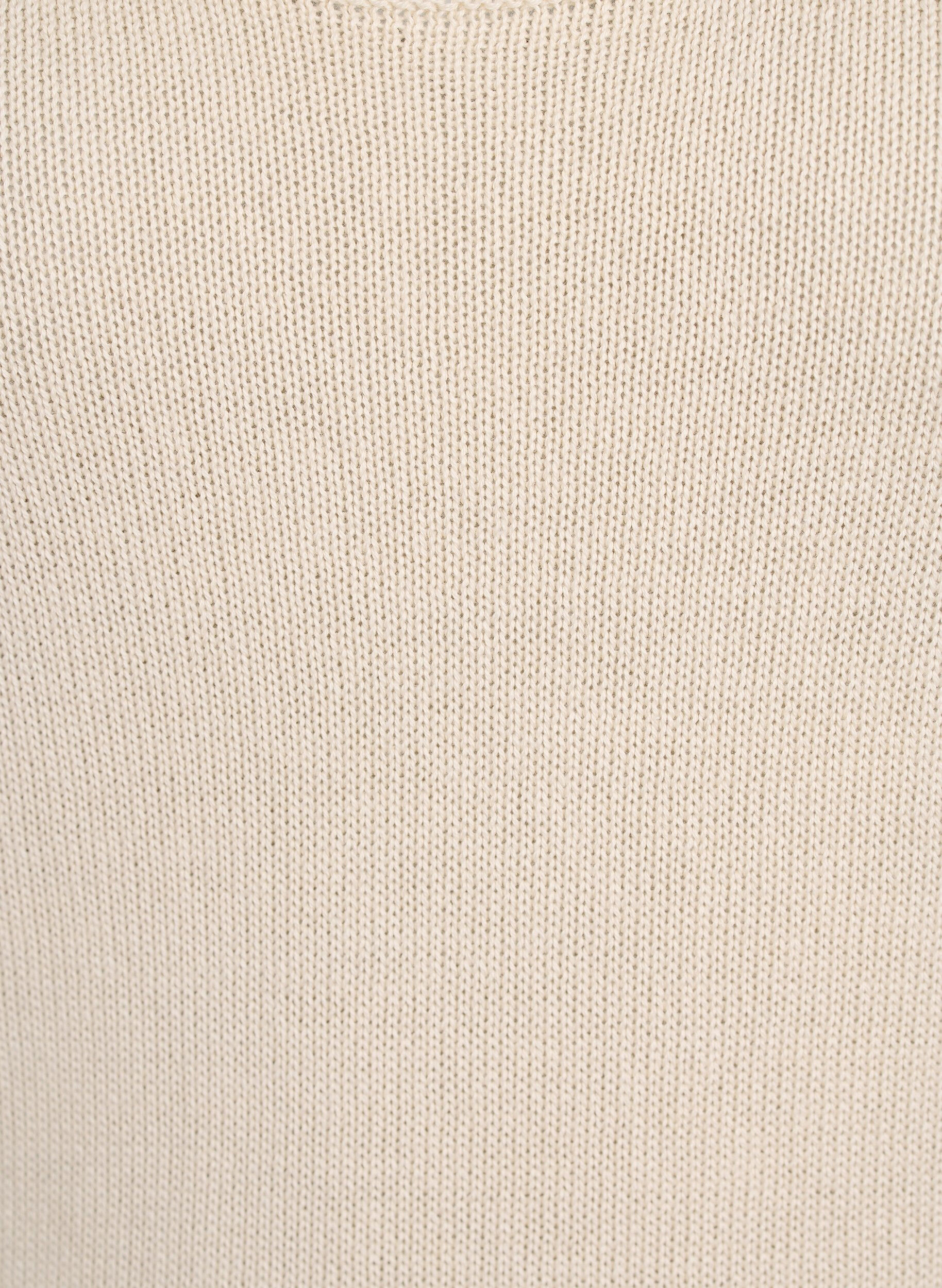 Zizzi Bezrekawnik dzianinowy z falbaniastym brzegiem, Sandshell, Packshot image number 2