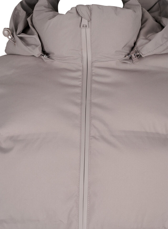 Krótka kurtka puchowa z kapturem, Beżowy, Packshot image number 2