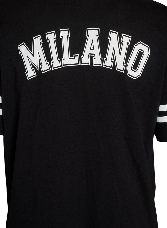 Kr&oacute;tka sukienka koszulkowa ze sportowymi detalami, Czarne, Packshot image number 3