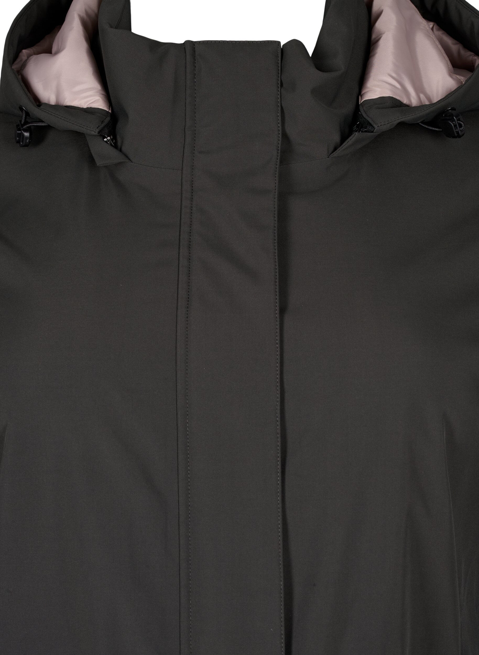 Zizzi Funkcjonalny zimowy plaszcz typu parka z kapturem, Raven, Packshot image number 2