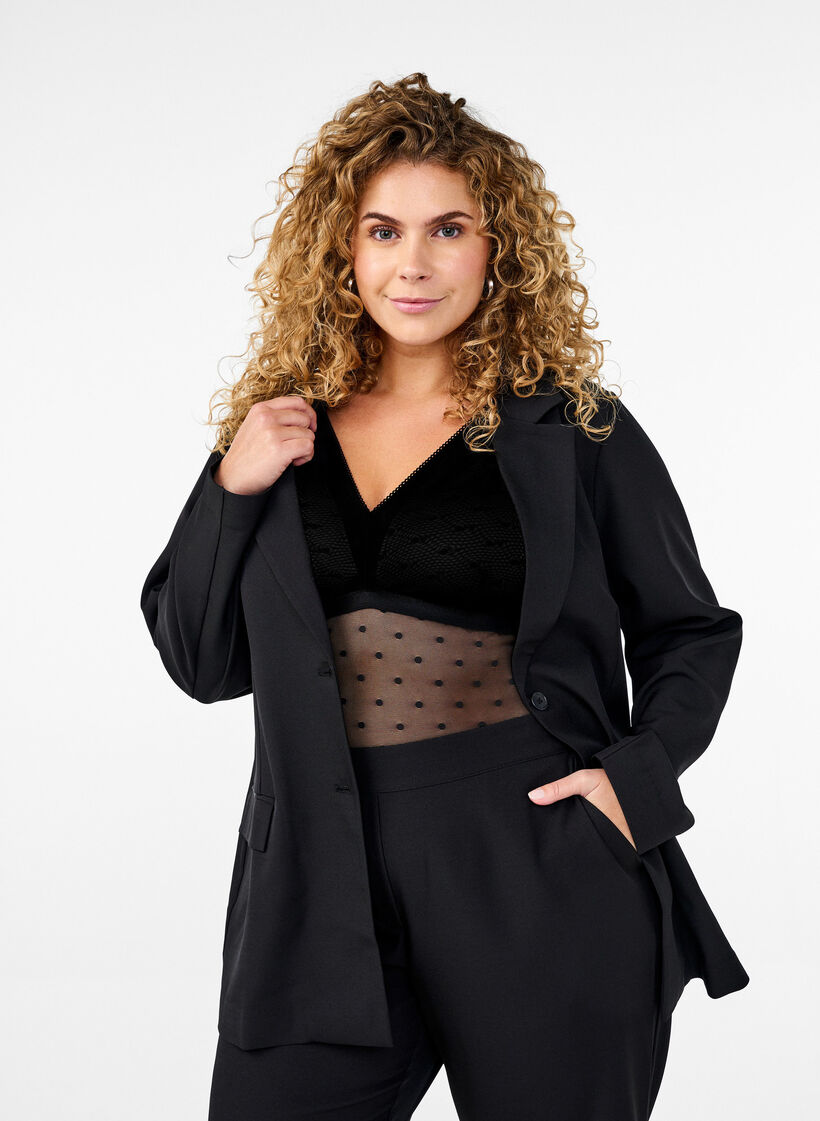 Body z siateczki w kropki z wyjmowanymi wkladkami, Black, Model image number 0