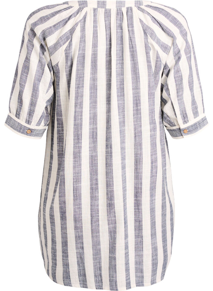 Bawelniana tunika z dekoltem w ksztalcie litery V, Niebieskie, Packshot image number 1