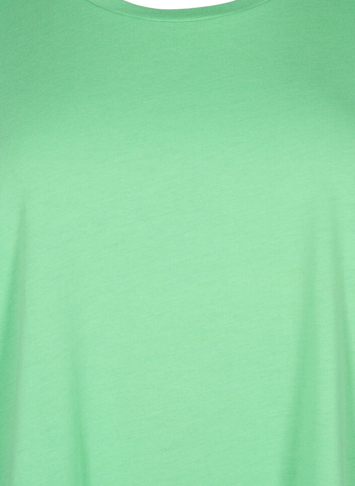 T-shirt z kr&oacute;tkim rekawem z mieszanki bawelny, Zielony, Packshot image number 2