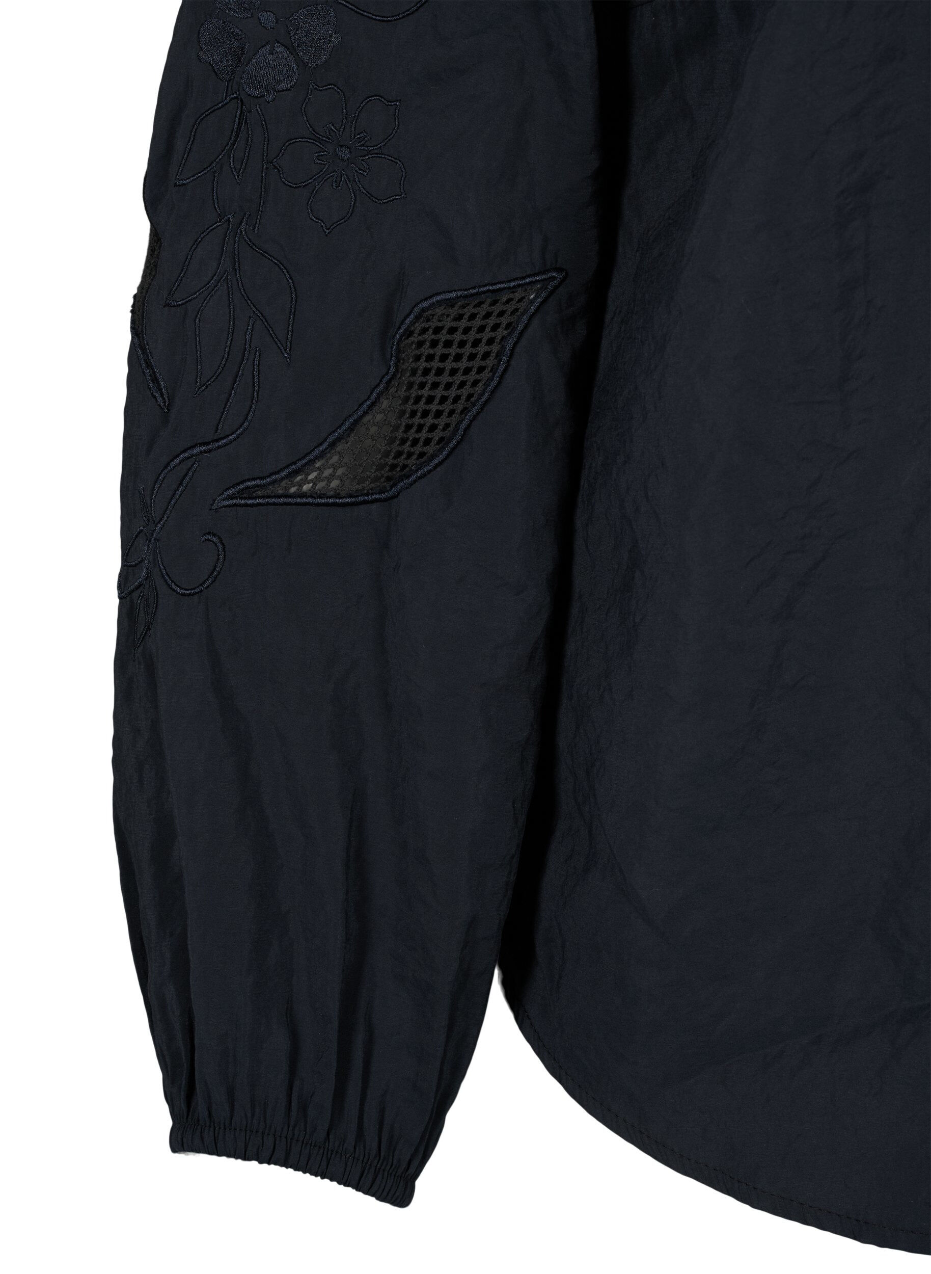 Zizzi Bluzka z modalu TENCEL&trade; z haftowanymi detalami, Black, Packshot image number 3