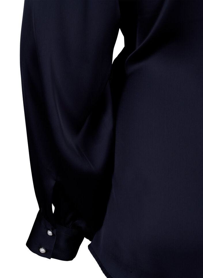 Satynowa bluzka wieczorowa z chusta, Night Sky, Packshot image number 4