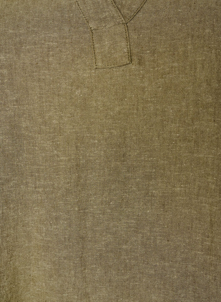 Sukienka midi z lnu i wiskozy z rekawami 1/2, Zielony, Packshot image number 2