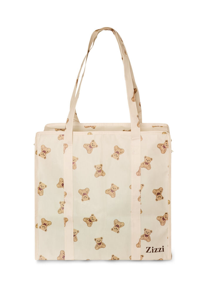 Torba na zakupy z suwakiem, Beżowy, Packshot image number 1