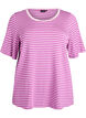 Koszulka z TENCEL&trade; Lyocell i paskami, Fioletowy, Packshot image number 0