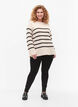 Wiskozowy sweter w paski, Sandshell/Black S., Model image number 2
