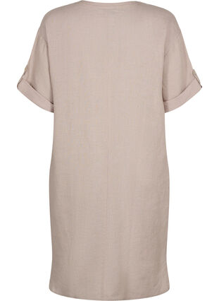 Sukienka z krótkim rekawem, wykonana w 100 % z lnu, Sand, Packshot image number 1