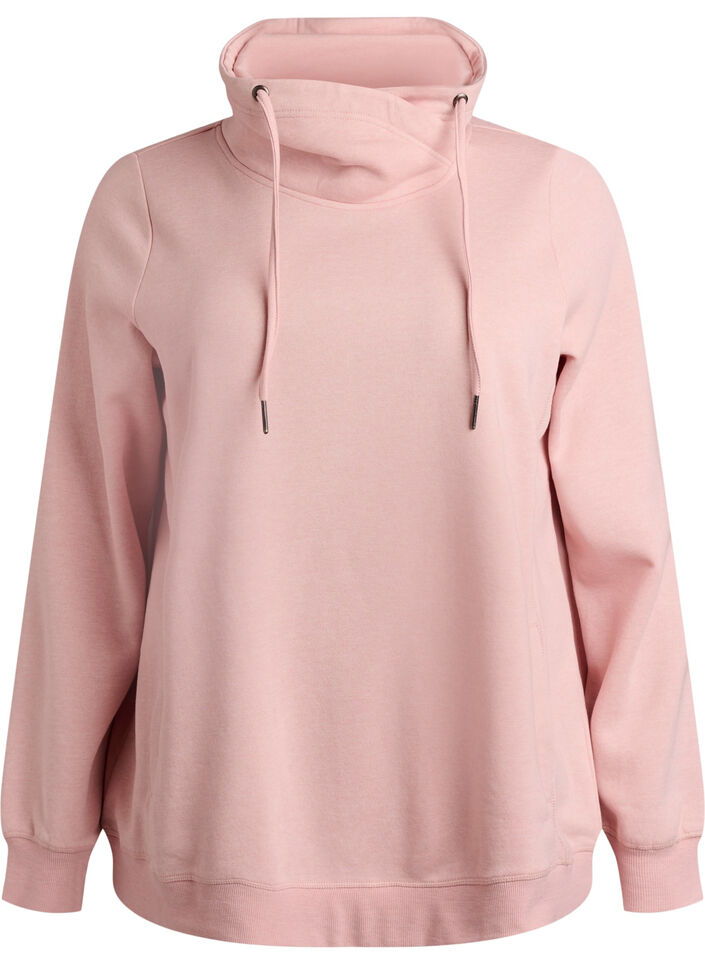 Bluza z wysokim kolnierzem i kieszeniami, R&oacute;żowy, Packshot image number 0