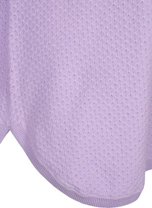 Pulower z bawelny organicznej z teksturowanym wzorem, Lavender, Packshot image number 3