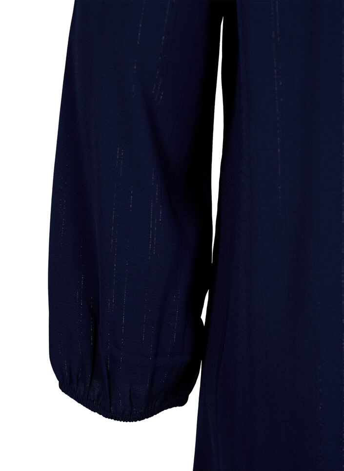 Krótka sukienka z marszczeniami i brokatem, Niebieskie, Packshot image number 3