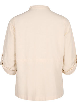 Koszula z lnianej mieszanki z kieszeniami, Sandshell, Packshot image number 1