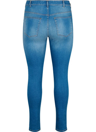 Bardzo waskie jeansy Sanna z przetarciami, Blue denim, Packshot image number 1