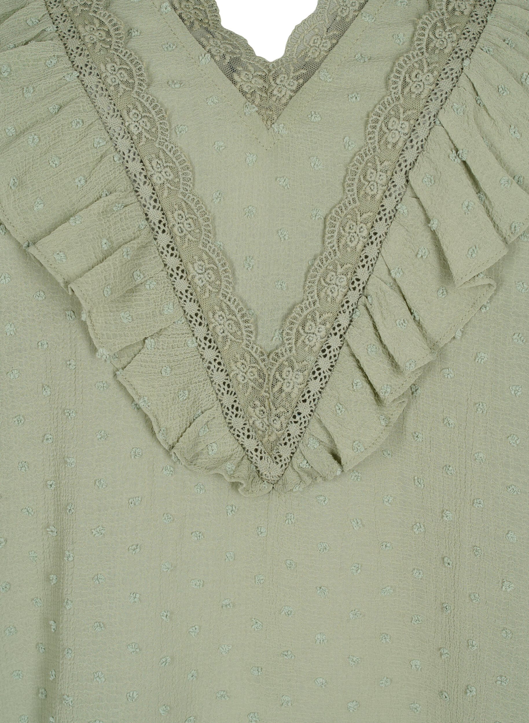 Zizzi Bluzka z kr&oacute;tkimi rekawami i struktura w kropki, Seagrass , Packshot image number 2