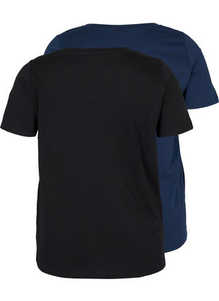 2-pack podstawowa koszulka bawelniana, Black/Navy B, Packshot image number 1